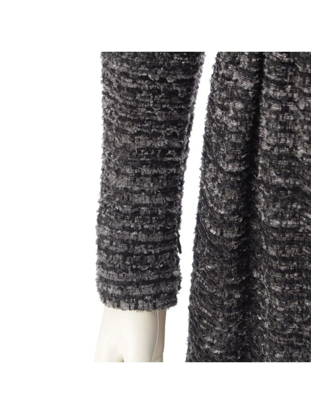 Chanel Tweed Karl Lagerfeld tan Long Dress Gray 34